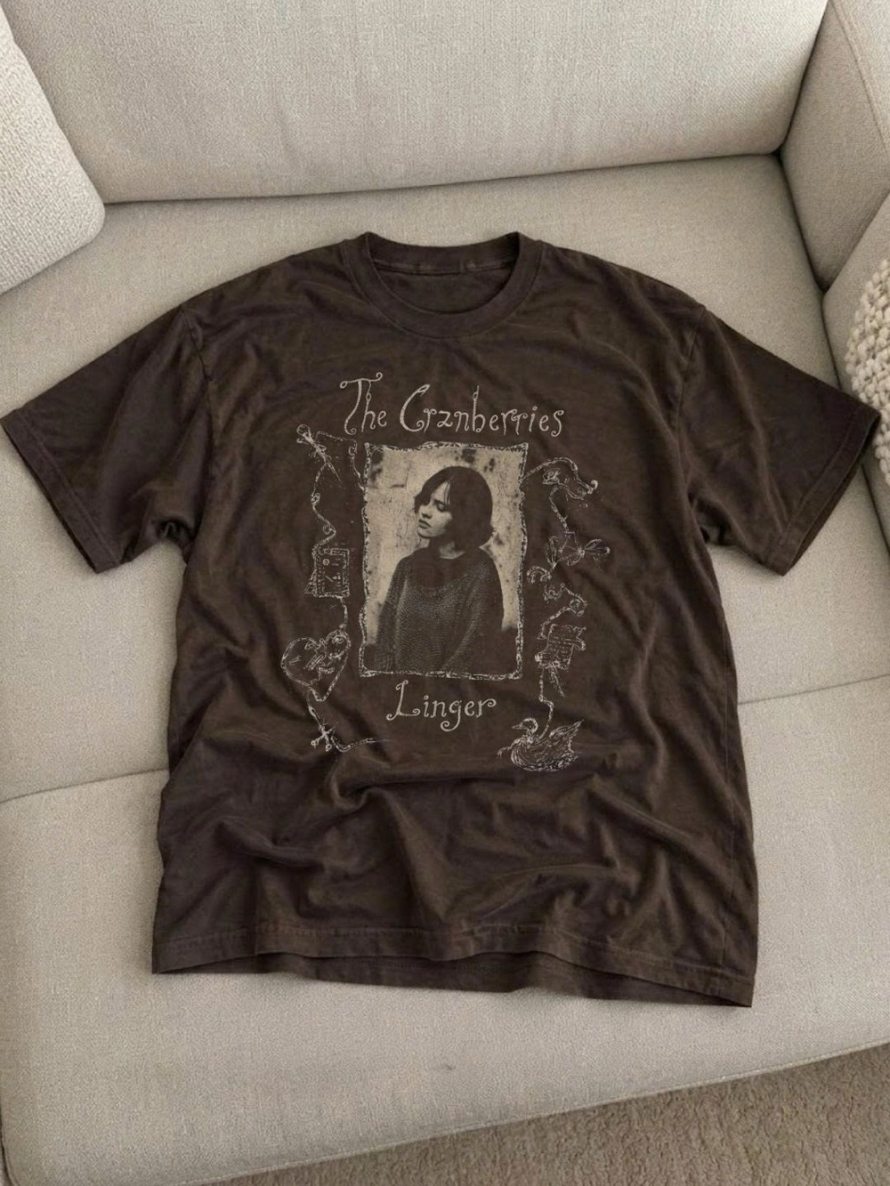 The Cranberries 'Linger' Graphic Tee - Brown